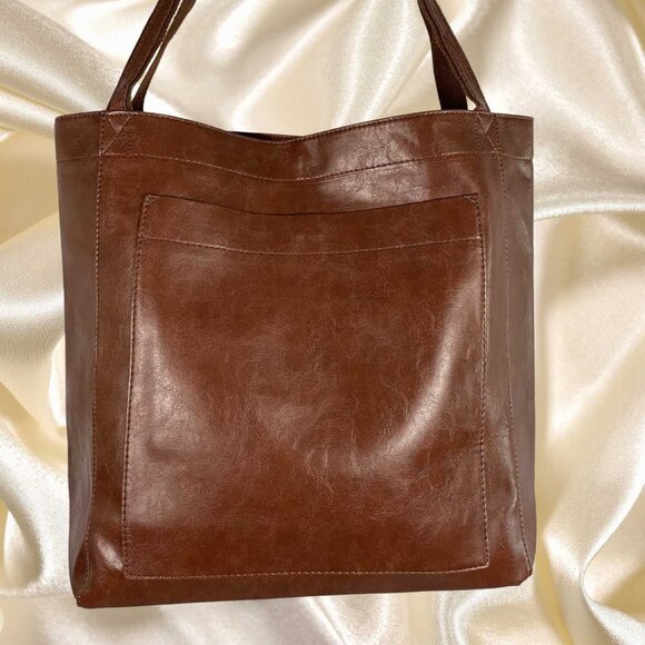 Leather Large Tote Mocha - Picture 3 of 6